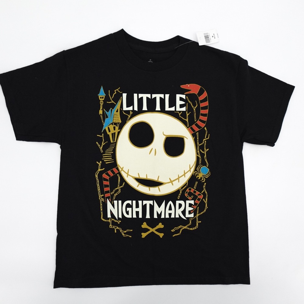 New Disney Nightmare Before Christmas Shirt Kids Medium Black Graphic Tee